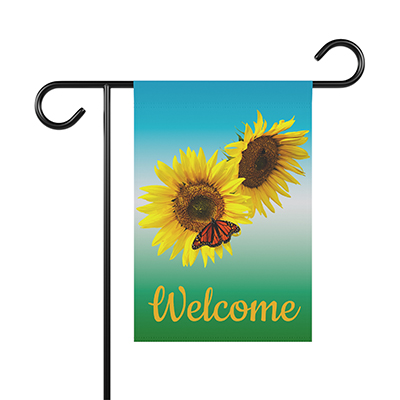 Monarch on Sunflower Garden House Flag
