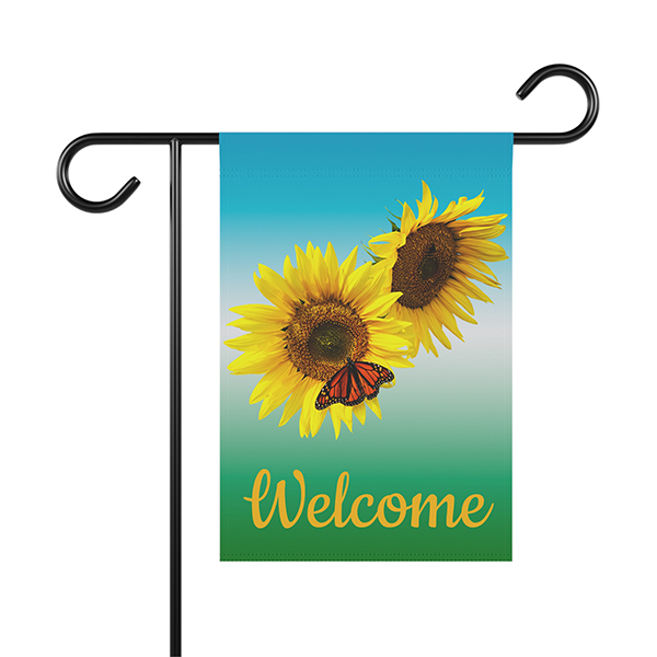 Monarch on Sunflower Small Flag